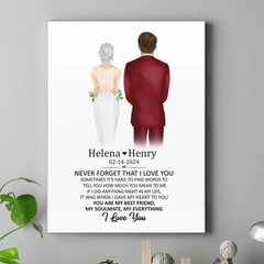 Art mural/couverture en toile personnalisée – N'oubliez jamais que je t'aime, cadeau d'anniversaire