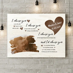 Je vous choisis pour faire la vie main dans la main côte à côte - Téléchargement personnalisé Photo Paysage personnalisé Toile Wall Art