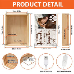 Boîte lumineuse personnalisée avec cadre photo – Cadeau pour les amoureux des chiens, les bons amis ne sont jamais oubliés