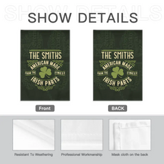 Nom personnalisé St. Patrick Irish Parts Couverture Drapeau de jardin