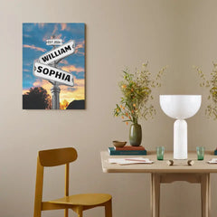 Panneau de rue avec nom personnalisé, art mural en toile, cadeau d'anniversaire