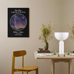 Custom Night Sky Map Canvas Wall Art - Cadeau d’anniversaire personnalisé