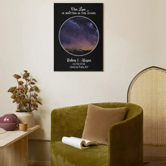 Custom Night Sky Map Canvas Wall Art - Cadeau d’anniversaire personnalisé