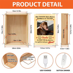 Boîte de cadre photo commémorative personnalisée pour chien - Je suis ici à l'intérieur de votre image de cœur