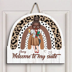Panneau de porte personnalisé - Cadeau pour le personnel de bureau - Bienvenue dans mon bureau
