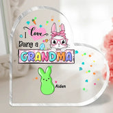 J'aime être une grand-mère - Plaque acrylique personnalisée en forme de cœur