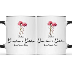 Fleurs de naissance du jardin de grand-mère - Cadeau de tasse d’accent personnalisé pour grand-mère, maman