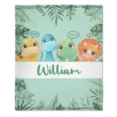 Couverture personnalisée avec nom personnalisé, couverture pour bébé dinosaure pour enfants
