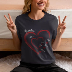 Mommy’s Sweet hearts - T-shirt unisexe personnalisé personnalisé, sweat à capuche - Cadeau pour grand-mère
