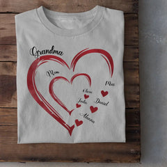 Mommy’s Sweet hearts - T-shirt unisexe personnalisé personnalisé, sweat à capuche - Cadeau pour grand-mère