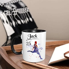 Tasse personnalisée avec nom personnalisé pour joueur de football, cadeau de sport pour petit-fils, petit-ami, papa, mari