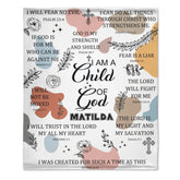 Couverture de nom personnalisée personnalisée - Je suis une couverture d’enfant de Dieu, couverture de versets bibliques