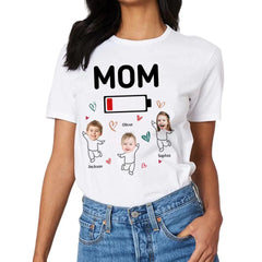 Photo personnalisée Maman a besoin d’une sieste - T-shirt unisexe personnalisé personnalisé pour la famille - Cadeau pour maman grand-mère