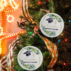 Ornement en céramique souvenir personnalisé de remise des diplômes - Cadeau de remise des diplômes personnalisé