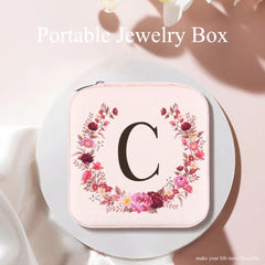 Étui à bijoux de voyage personnalisé avec initiale pour femme - Cadeau pour maman