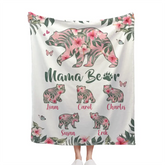 Couverture personnalisée de fleurs tropicales Mama Bear avec nom - Meilleur cadeau pour la mère
