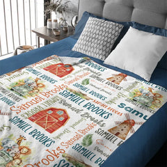 Couverture Nom personnalisé du nom d'emmaillotage du thème Safari pour bébé garçon