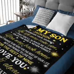 Couverture personnalisée à mon fils de maman ou papa, couverture cadeau personnalisée avec nom pour garçons