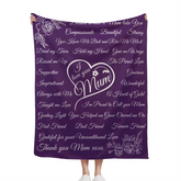 Couverture Coeur Fleur Rose Personnalisée - J'aime Maman