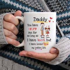 Cadeau pour papa, je t'ai aimé toute ma vie Mug