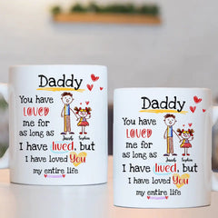 Cadeau pour papa, je t'ai aimé toute ma vie Mug