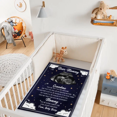 Photo personnalisée Hold Me Close To You - Couverture bleue personnalisée pour la famille - Cadeau de baby shower