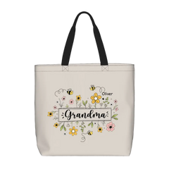 Sac zippé personnalisé avec abeilles de jardin pour grand-mère