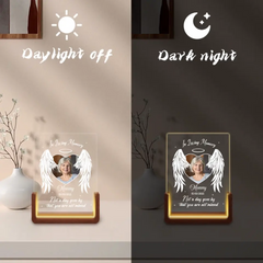 Cadeau de sympathie – Photo personnalisée, votre lumière brillera toujours dans mon cœur – Veilleuse LED personnalisée en forme de mémorial