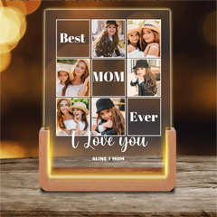 Cadre personnalisé avec LED - Cadeaux de Saint Valentin pour maman, 6 photos personnalisées