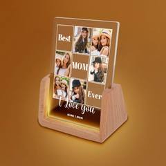 Cadre personnalisé avec LED - Cadeaux de Saint Valentin pour maman, 6 photos personnalisées