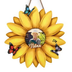 Photo personnalisée The World Best Nana - Panneau en bois personnalisé pour décoration intérieure - Cadeau de pendaison de crémaillère pour maman, grand-mère