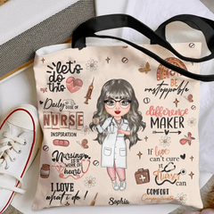 Dose quotidienne d'infirmière - Sac fourre-tout personnalisé personnalisé - Journée de l'infirmière, cadeau d'appréciation pour l'infirmière