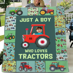 Couverture photo personnalisée - Juste un enfant qui aime les tracteurs