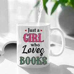 Photo personnalisée Une fille aime les livres - Cadeau pour les amateurs de livres, les filles, les femmes, vous-même - Tasse personnalisée
