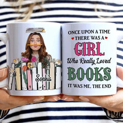 Photo personnalisée Une fille aime les livres - Cadeau pour les amateurs de livres, les filles, les femmes, vous-même - Tasse personnalisée