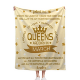 Queens Are Born In - Couverture personnalisée pour filles, épouse, maman, grand-mère...
