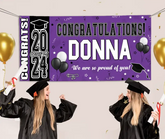 Personalized Graduation Party Decorations - Class of 2024 Graduation Banner - Congrats Banner for College High School Party Supplies