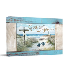 Toile personnalisée de cadeau de couple de tortues de mer aimantes
