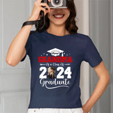 T-shirt de famille avec photo personnalisée - Fière grand-mère d'une promotion de 2024