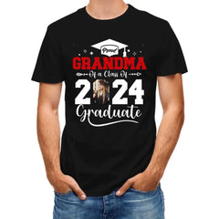 T-shirt de famille avec photo personnalisée - Fière grand-mère d'une promotion de 2024