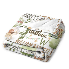 Wildlife Adventure Name Custom Blanket