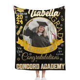 Classe personnalisée personnalisée de couvertures de remise des diplômes 2024 - Photo de nom personnalisée avec ruban - Cadeaux de fin d'études supérieures du lycée