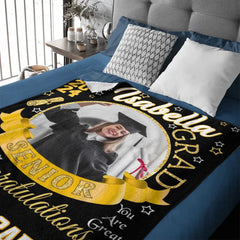 Classe personnalisée personnalisée de couvertures de remise des diplômes 2024 - Photo de nom personnalisée avec ruban - Cadeaux de fin d'études supérieures du lycée