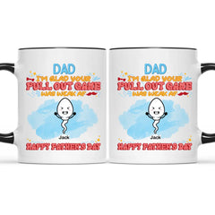 Nous sommes heureux que votre jeu Pull Out soit faible, tasse drôle personnalisée, cadeau de la fête des Pères