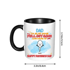 Nous sommes heureux que votre jeu Pull Out soit faible, tasse drôle personnalisée, cadeau de la fête des Pères