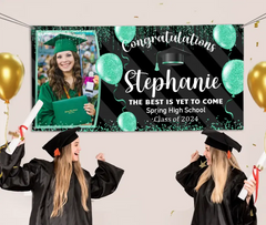 Personalized Custom Light Dot Balloon Graduation Banner, Graduation Decorations