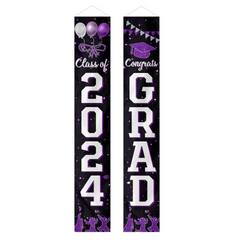 Class of 2025 Graduation Porch Banner | Purple Congrats Grad Door Decoration | Graduation Party Decor