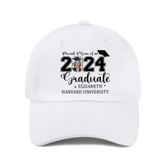 Casquette de baseball personnalisée fière maman papa d'une casquette de baseball diplômée 2024 - Photo personnalisée