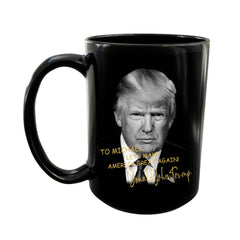 Tasse noire dédicacée par le président Donald Trump