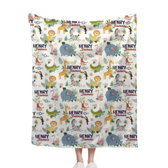 Livraison gratuite✈️Couverture personnalisée avec nom d'animaux souriants